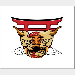 Oni mask daruma Posters and Art